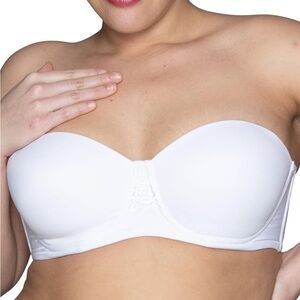 Vanity Fair Beauty Back White Strapless Convertible  Bra Smooth Molded Cups